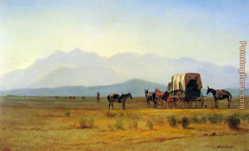 Surveyor's Wagon in the Rockies painting - Albert Bierstadt Surveyor's Wagon in the Rockies art painting